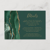 Emerald Green Gold Agate Wedding Details Begleitkarte (Vorderseite)