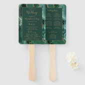 Emerald Green Gold Agate Wedding Program Fächer (Vorne und Hinten)