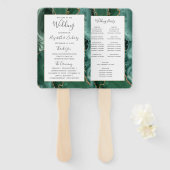 Emerald Green Gold Agate Wedding Program Fächer (Vorne und Hinten)