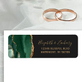 Emerald Green Gold Agate Wedding Rücksendeadresse