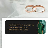 Emerald Green Gold Agate Wedding Rücksendeadresse
