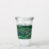 Emerald Green Gold Akryltumbler und Custom Text Acryltrinkbecher (Rückseite)
