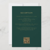 Emerald Green Gold All in One QR Code Wedding Einladung (Rückseite)