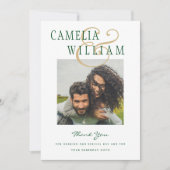Emerald Green Gold Ampersand Wedding FOTO Einladung (Vorderseite)