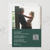 Emerald Green Gold Arch Foto QR Code Hochzeit Save The Date (Rückseite)