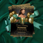 Emerald Green Gold Balloons Einladung zum Geburtst