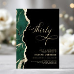 Emerald Green Gold Black Agate 30. Geburtstag Einladung<br><div class="desc">Die Emerald Green Gold Black Agate 30. Geburtstagseinladung bietet eine atemberaubende Kombination aus smaragdgrünen,  schwarzen und glänzenden Goldakzenten. Dieses luxuriöse Design verleiht Ihrem Meilenstein eine Touch von Eleganz und Eleganz und eignet sich hervorragend für ein stilvolles 30. Party.</div>