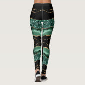 Emerald Green Gold Black Leggings (Rückseite)