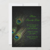 Emerald Green Gold Black Peacock Save the Date (Vorderseite)