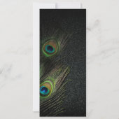 Emerald Green Gold Black Peacock Wedding Menu Einladung (Rückseite)