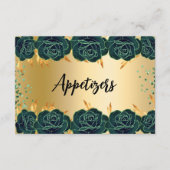 Emerald green gold Blume Party Esstisch Karte (Vorderseite)