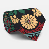 Emerald Green & Gold Bohemian Krawatte (Gerollt)