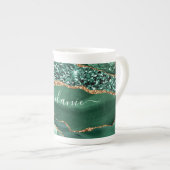 Emerald Green Gold Bone China Tasse mit Individuel (Vorderseite Rechts)