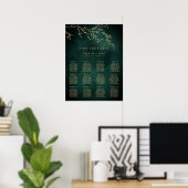 Emerald Green & Gold Botanic Seating Chart Poster (Heimbüro)