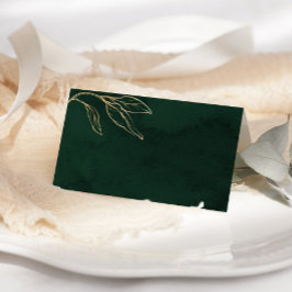 Emerald Green Gold Botanical Wedding Platzkarte