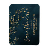 Emerald Green Gold Botanisches Elegant Save the Da Magnet (Vertikal)