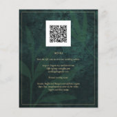 Emerald Green Gold Budget Einladung zur Hochzeit (Rückseite)