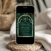 Emerald Green Gold Butterfly Arch Moslemhochzeit Einladung