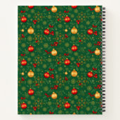 Emerald Green & Gold Christmas Hardcover Journal Notizblock (Rückseite)