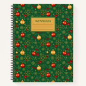 Emerald Green & Gold Christmas Hardcover Journal Notizblock (Vorderseite)