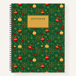 Emerald Green & Gold Christmas Hardcover Journal Notizblock