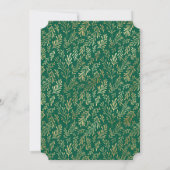 Emerald Green Gold Cross Script Grüne Taufe Einladung (Rückseite)