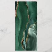 Emerald Green Gold Dark Wedding Menu Menükarte (Rückseite)