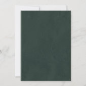 Emerald Green & Gold Elegant Wedding Invitation Einladung (Rückseite)