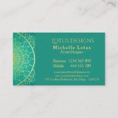 Emerald Green Gold Elegante Visitenkarte (Rückseite)