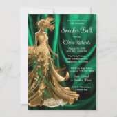 Emerald Green Gold Eleganter Sneaker Ball Einladung (Vorderseite)