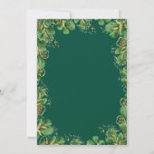 Emerald Green & Gold Eucalyptus 50. Geburtstag Einladung (Rückseite)