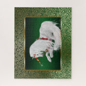 Emerald Green Gold Fantasy Holiday Unicorn Puzzle (Vertikal)