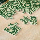 Emerald Green Gold Fantasy Holiday Unicorn Puzzle (Seite)