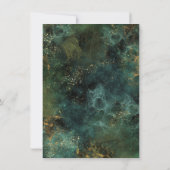 Emerald Green & Gold Fleck Brunch & Bubbly Einladung (Rückseite)