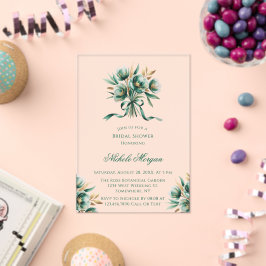 Emerald Green & Gold Floral Bridal Shower Acryleinladungen