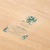 Emerald Green & Gold Floral Bridal Shower Acryleinladungen (Ablage )