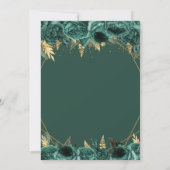 Emerald Green Gold Floral Butterfly Quinceañera Einladung (Rückseite)