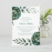 Emerald Green & Gold Floral Couples Shower Einladung (Stehend Vorderseite)
