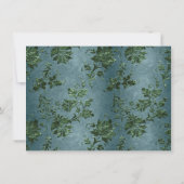 Emerald Green Gold Floral Dankeskarte (Rückseite)