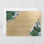 Emerald Green Gold Floral Dankeskarte (Vorderseite)