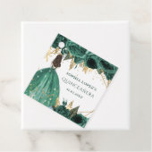 Emerald Green Gold Floral Princess Quinceanera Geschenkanhänger (Beispiel)