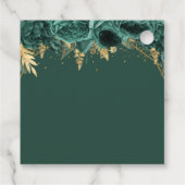 Emerald Green Gold Floral Princess Quinceanera Geschenkanhänger (Rückseite)