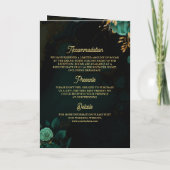 Emerald Green Gold Floral QR Code für muslimische Einladung (Rückseite)