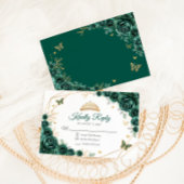 Emerald Green Gold Floral Quinceanera Antwort