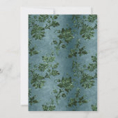 Emerald Green Gold Floral Quinceañera Einladung (Rückseite)