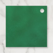 Emerald Green Gold Floral Quinceñera Vielen Dank Geschenkanhänger (Rückseite)