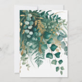Emerald Green & Gold Floral Wedding Celebration Einladung (Rückseite)