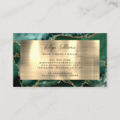 Emerald Green Gold Foil Agate Business Card Visitenkarte (Rückseite)