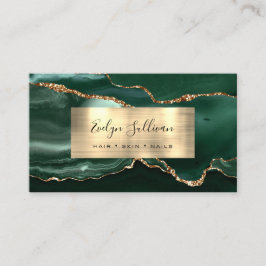 Emerald Green Gold Foil Agate Business Card Visitenkarte