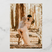 Emerald Green Gold Foil Foto Monogram Wedding Folieneinladung (Rückseite)